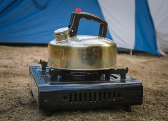 Camping Kettle on portable stove