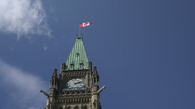 Canadian flag at the Ottawa Parliament Building, Canada