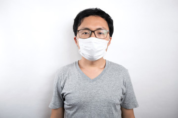 Asian man is sick with mask