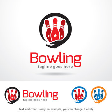 Bowling Sport Game Logo Template Design Vector