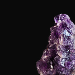 Amethyst stone against black backgrounds