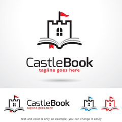 Castle Book Logo Template Design Vector