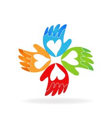 Hands of love vector icon logo