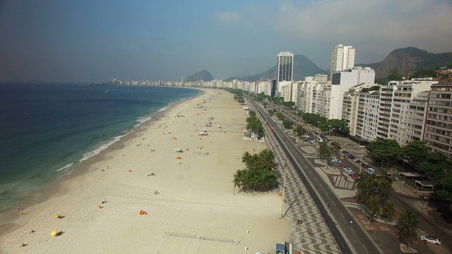 Aerial view of Copacabana Beach, Rio de Janeiro, Brazil