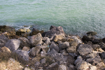 Fototapeta na wymiar Stones on a seashore