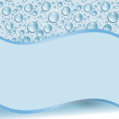 Card with blue water drop. Vector