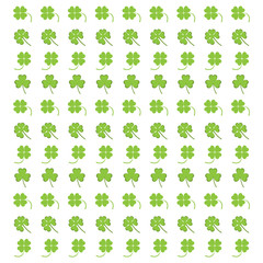 Cute picture from various pieces of clover on a white background
