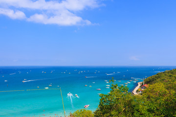 PATTAYA, JANUARY 13 : Koh Larn island tropical beach,the most fa