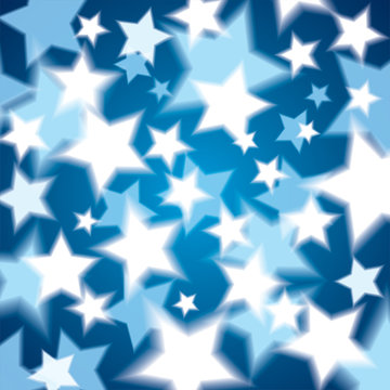 A lot of glowing stars on a blue background, abstract vector geometrical composition of the stars