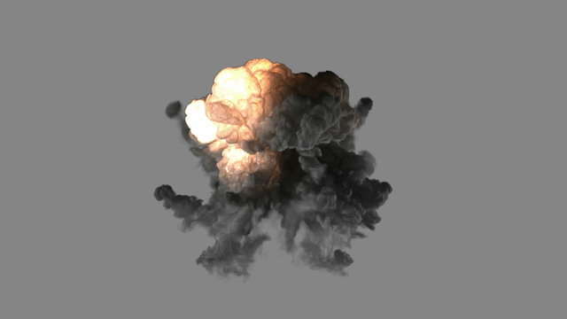 bomb explosion with alpha matted channel