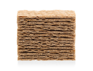 Stack of crackers (breakfast) isolated