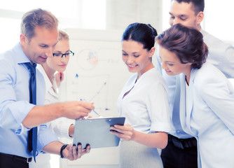 business team discussing something in office