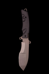Army knife isolated on black