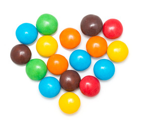 colorful candy on a white background