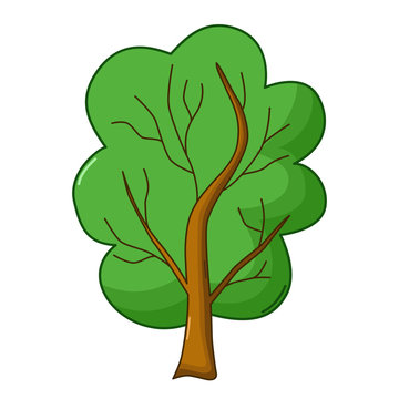 Tree icon, cartoon style