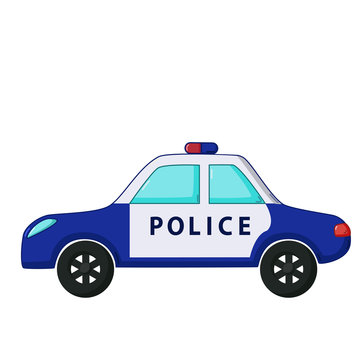 Police car icon, cartoon style