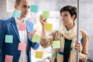 Female designer and collaborator makes business plan