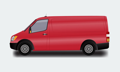 Template for advertising and corporate identity. Transport. Van.
