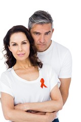 Fototapeta premium Couple supporting aids awareness together