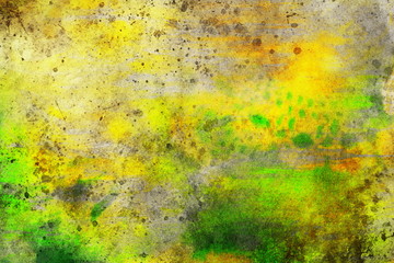 Beautiful Ornament, pencil drawing on old paper. And color spots on background.