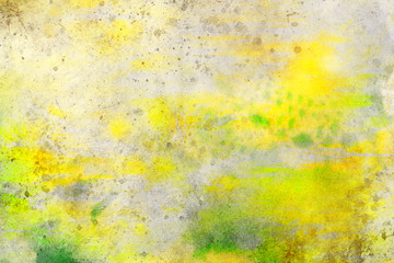 yellow and green watercolor with textures added, watercolor painted background.