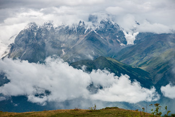 picturesque view from Caucasus mount Mkheer, Georgia (Europe)  