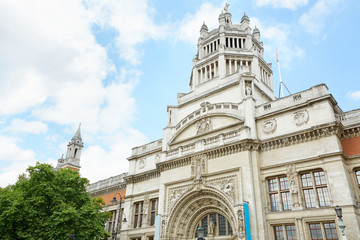 Victoria and Albert museum facade in London