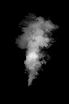 Close Up Of Steam Smoke On Black Background