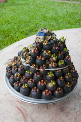 Purple mangosteen tropical fruit