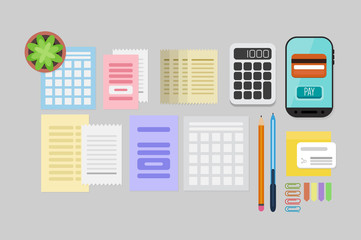 Mobile Payment: Flat lay vector illustration