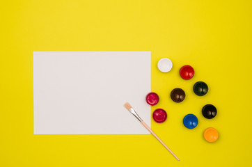 Office table or desk seen from above. Top view product photograph. School or university concept image.