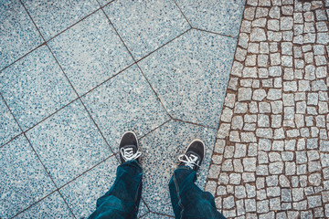 First person view standing person