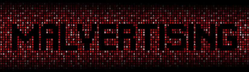 Malvertising text on hex code illustration