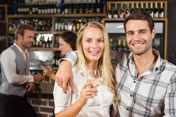 Couple smiling at camera