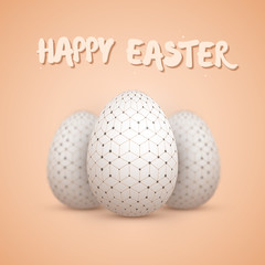 Realistic Vector Easter Egg Set. Happy Easter Painted Vector Egg