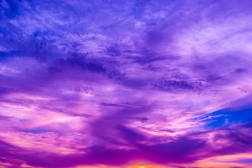 Cloudy sky on sunset photo, clouds background
