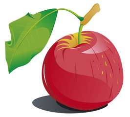une pomme rouge