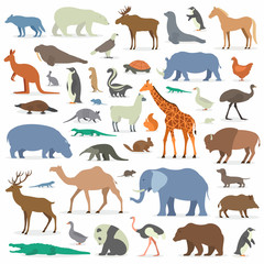 Obraz premium Big collection animals