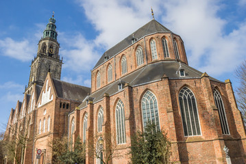 Fototapeta na wymiar Martini church and tower in the center of Groningen