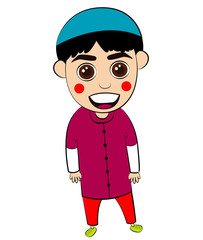 Boy Islam Cartoon Vector