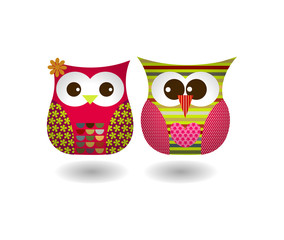 Vector of Owl Couple