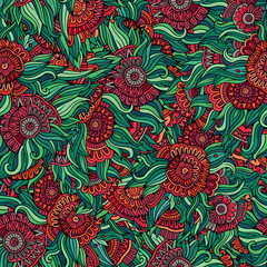 Vector colorful seamless abstract floral pattern