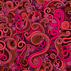 Decorative doodle nature ornamental curl  seamless pattern