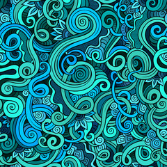 Decorative doodle nature ornamental curl  seamless pattern