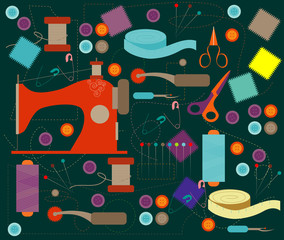 Vector of Sewing Tools