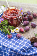 Homemade preserves delicious plum jam
