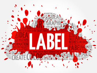 LABEL word cloud, creative business concept background