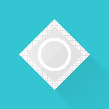 Condom icon in a flat design