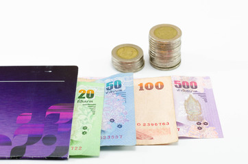 coin with money thailand on book bank
