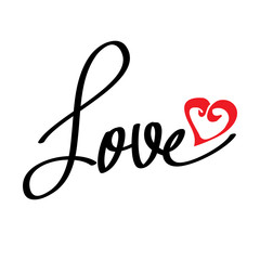 Vector letters love text doodles